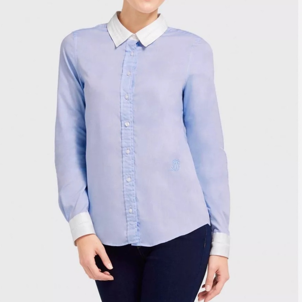Draper James Contrast Collar Button Down Blouse style #T0W0230